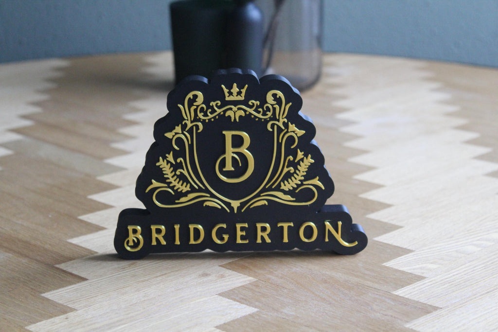 Bridgerton Logo | Regency Dekor | 3D-gedruckte Fanfigur | Historisches Drama | Romantische Serie | Geschenkidee