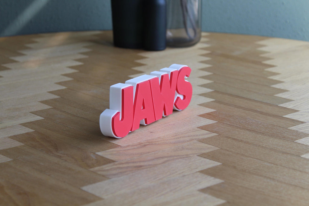 Jaws Logo | Der Weiße Hai | Kultfilm Symbol | Thriller Dekoration | 3D Druck Figur