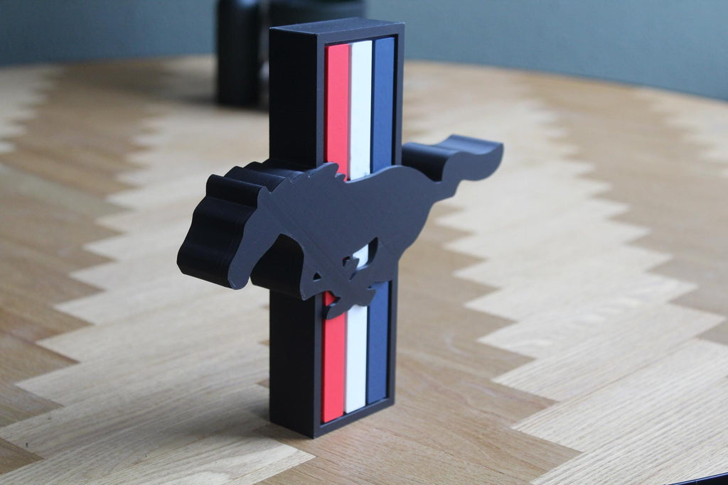 Ford Mustang 3D Druck Logo | Klassisches Muscle Car Symbol | Mustang Deko | Auto-Liebhaber Geschenk