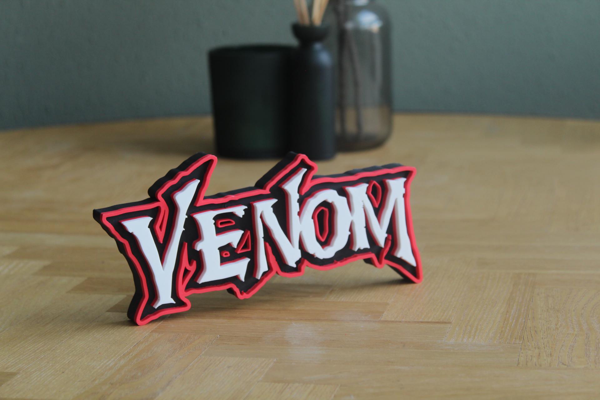 Venom Logo | Eddie Brock | Marvel Antiheld | Comic Kunst | 3D Druck Logo