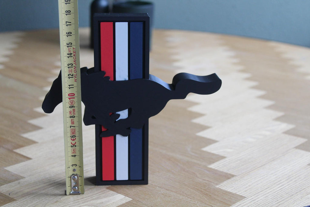 Ford Mustang 3D Druck Logo | Klassisches Muscle Car Symbol | Mustang Deko | Auto-Liebhaber Geschenk
