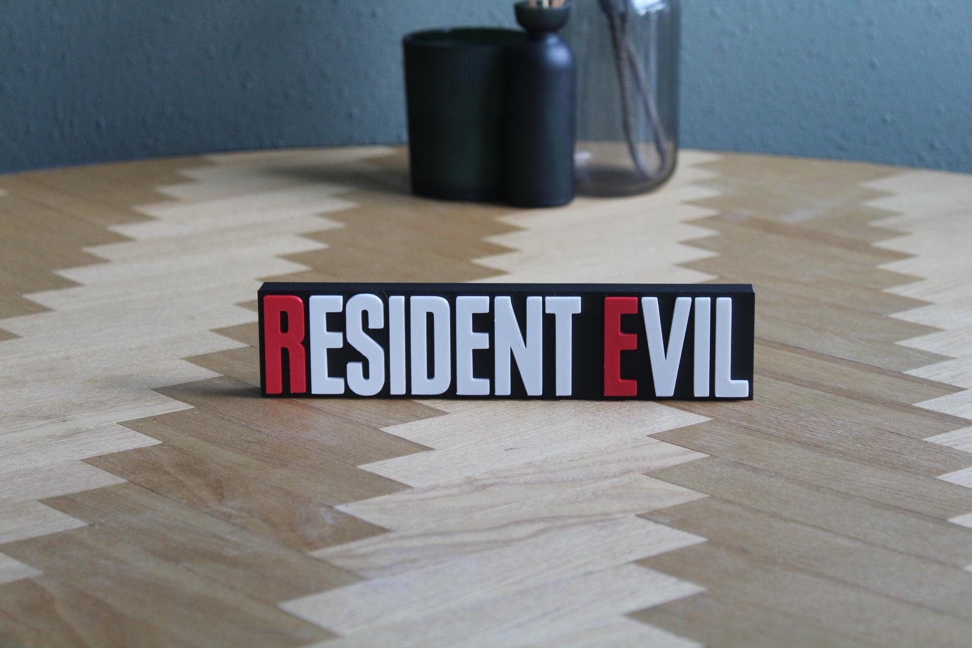 Resident Evil Logo | Chris Redfield | Jill Valentine | Leon Kennedy | Videospiel | 3D Druck Figur
