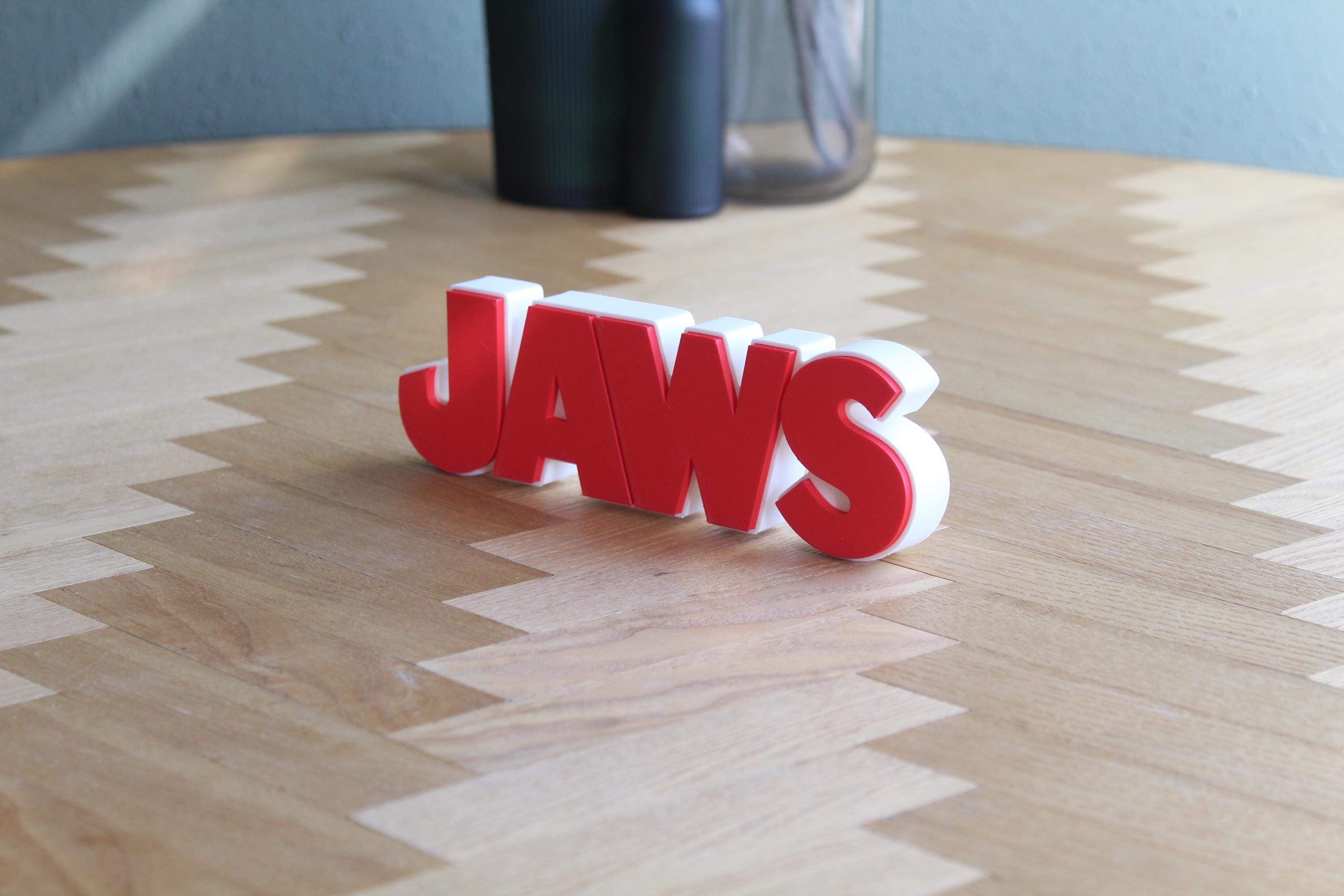 Jaws Logo | Der Weiße Hai | Kultfilm Symbol | Thriller Dekoration | 3D Druck Figur
