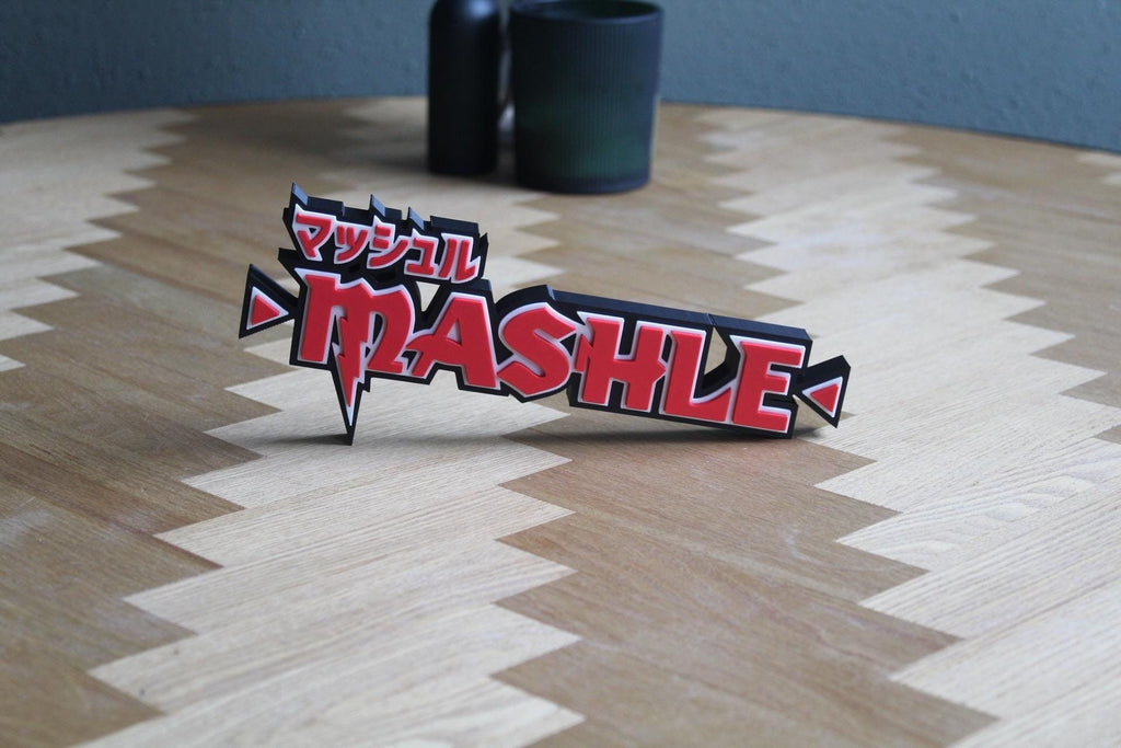 Mashle Logo | 3D Druck Deko | Mash Burnedead, Lance, Finn | Manga Anime 3d Druck Figur