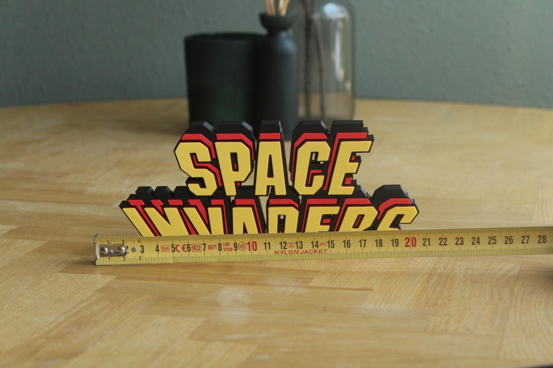 Space Invaders Logo | Computerspiel | Retro Arcade | Klassisches Spiel | 3D Druck Logo