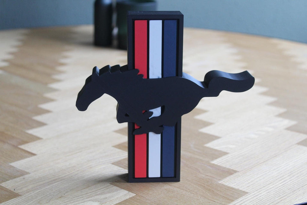 Ford Mustang 3D Druck Logo | Klassisches Muscle Car Symbol | Mustang Deko | Auto-Liebhaber Geschenk
