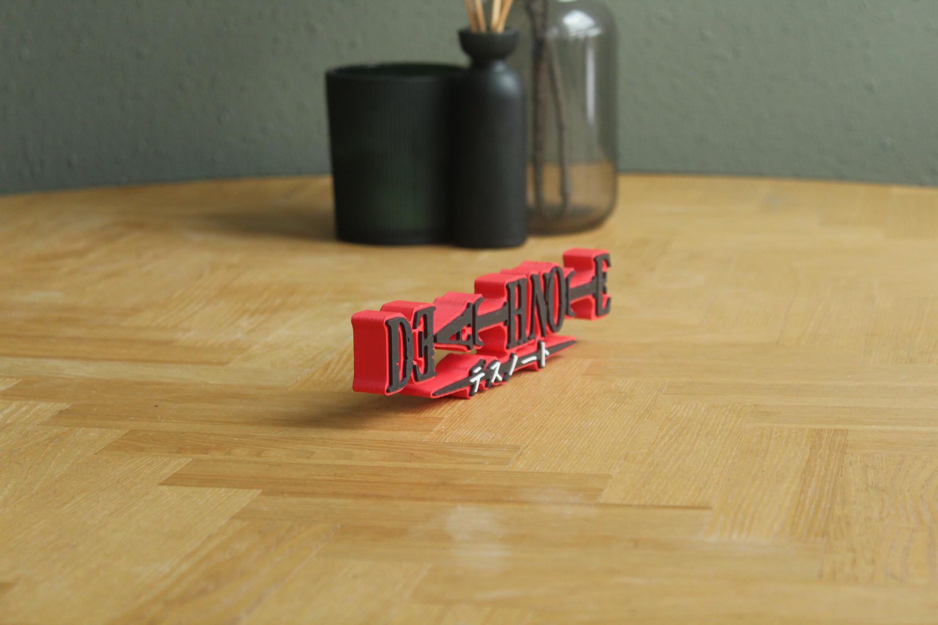 Death Note Logo | Light Yagami | L Ryuzaki | Ryuk | Anime | Manga | 3D Druck Logo