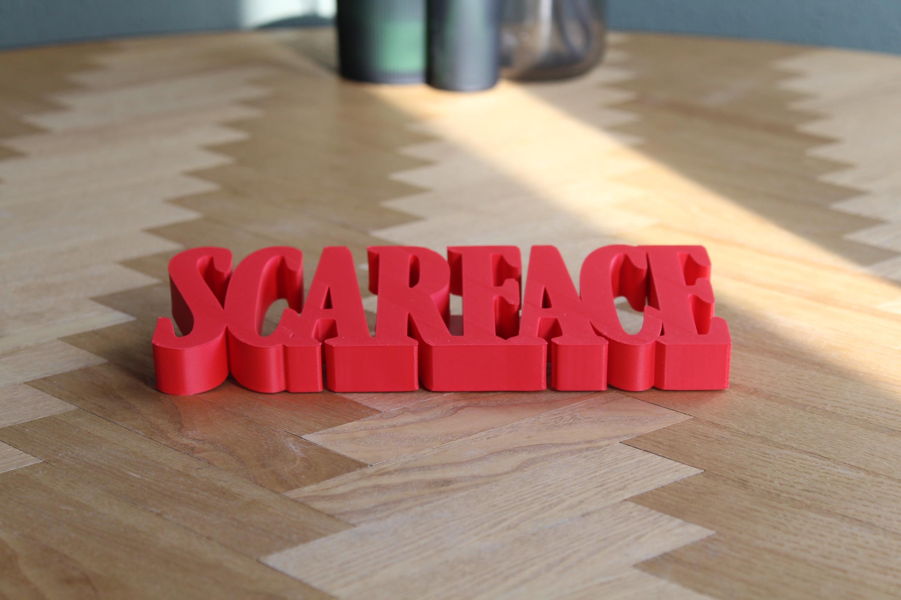 Scarface Logo | Tony Montana | Kultfilm Symbol | Mafia | Klassiker | 3D Druck Figur