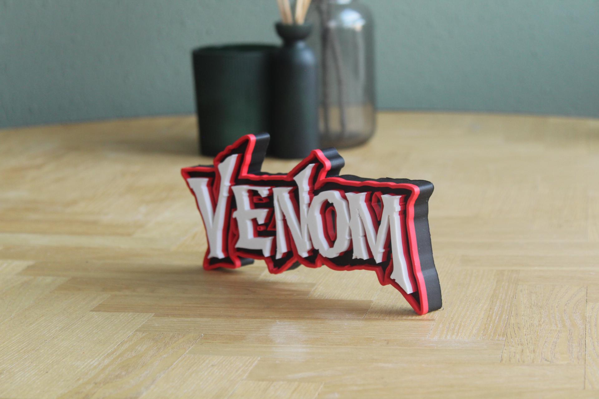 Venom Logo | Eddie Brock | Marvel Antiheld | Comic Kunst | 3D Druck Logo