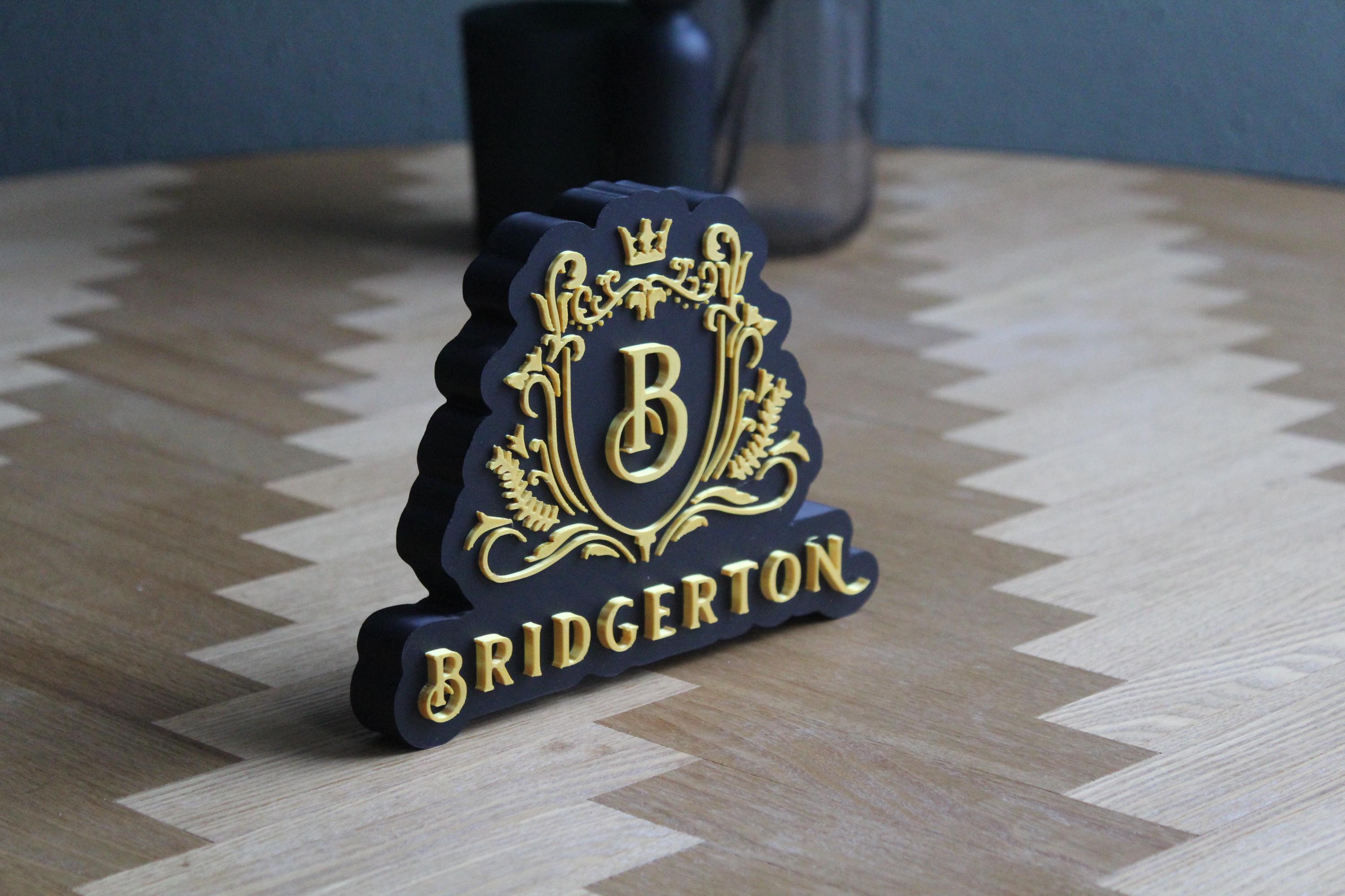 Bridgerton Logo | Regency Dekor | 3D-gedruckte Fanfigur | Historisches Drama | Romantische Serie | Geschenkidee