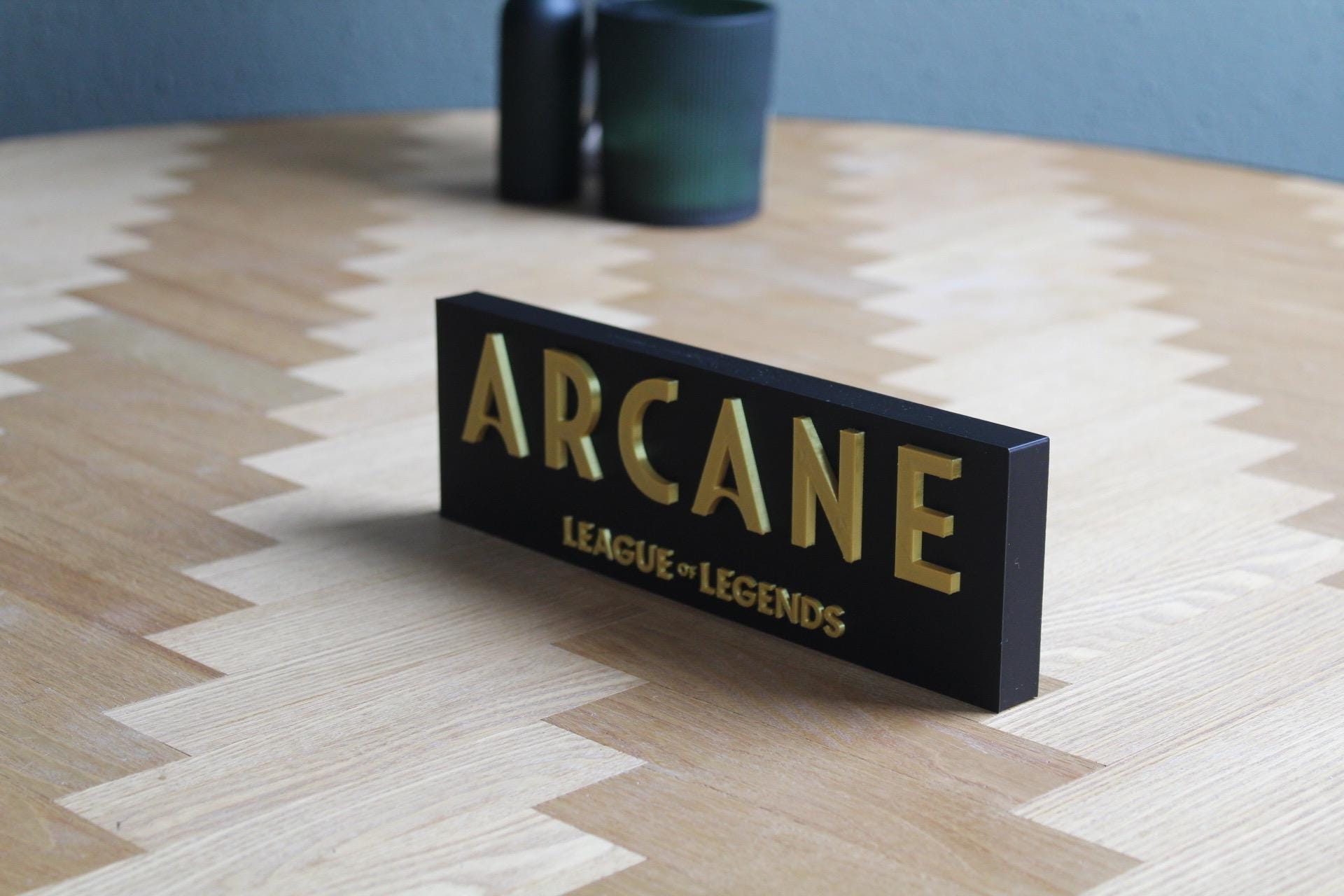 League of Legends Arcane Logo | LoL Symbol | Jinx Deko | 3D Druck | Arcane Geschenk