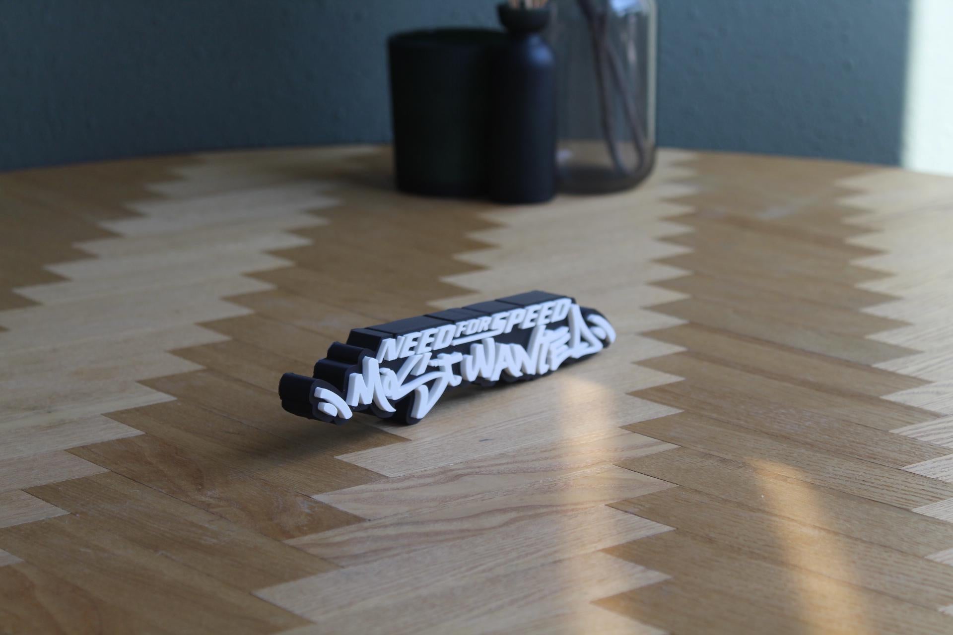 Need for Speed Most Wanted Logo | BMW M3 GTR | Playstation | Blacklist | 3D Druck Figur