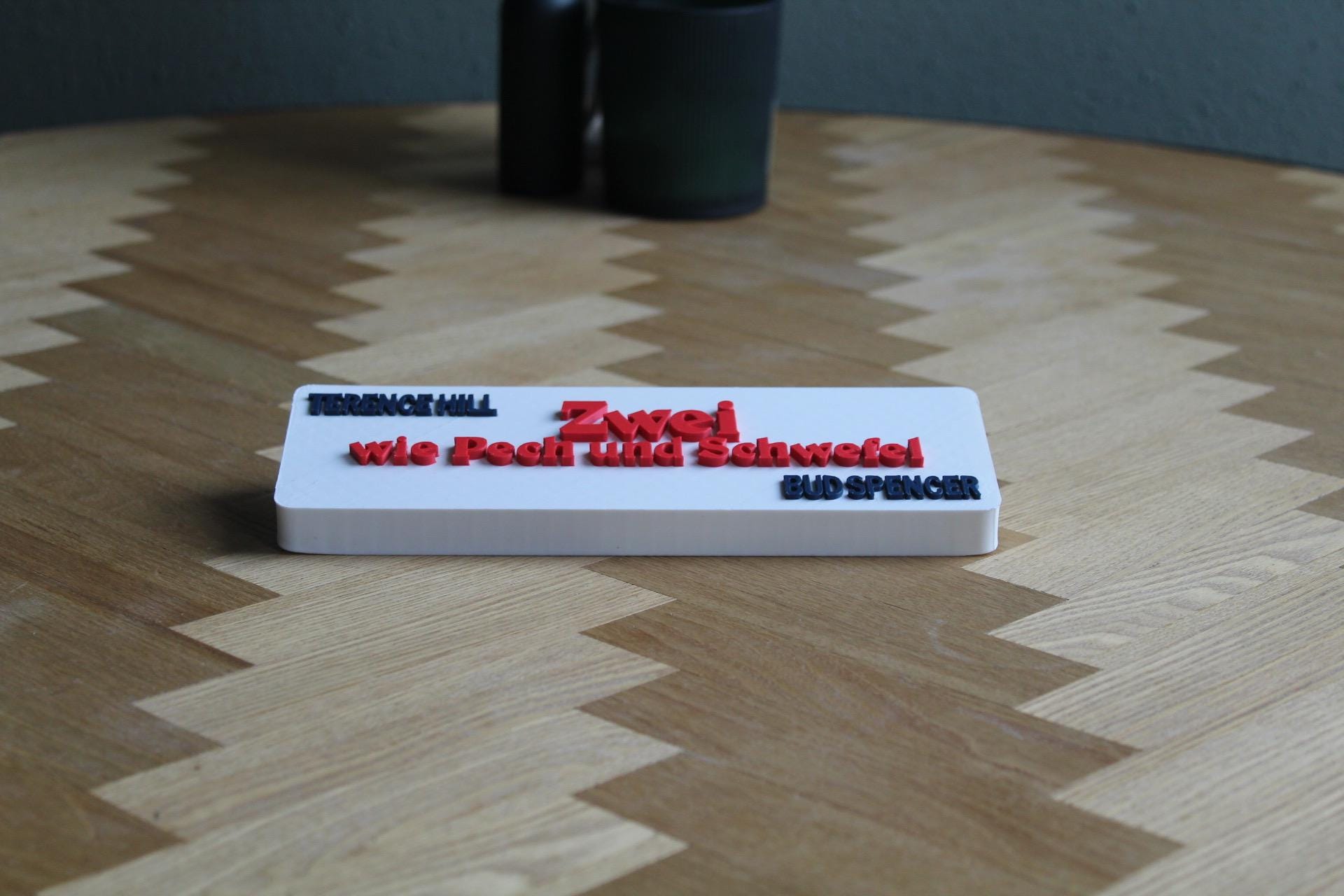 Pech und Schwefel Logo | Terence Hill & Bud Spencer | Kultfilm Deko | 3D Druck Figur