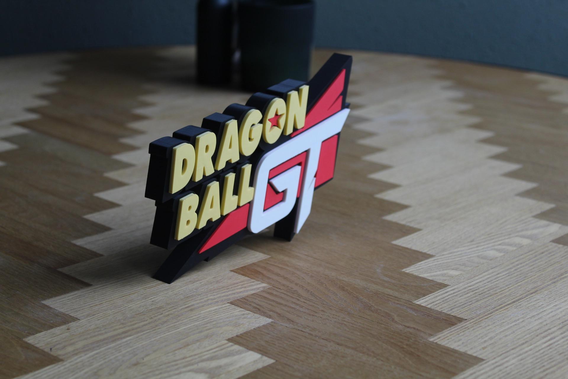 Dragon Ball GT Logo 3D Druck | Super Saiyan Goku | Dragon Ball Fanartikel | DB GT Deko | Anime Sammlung