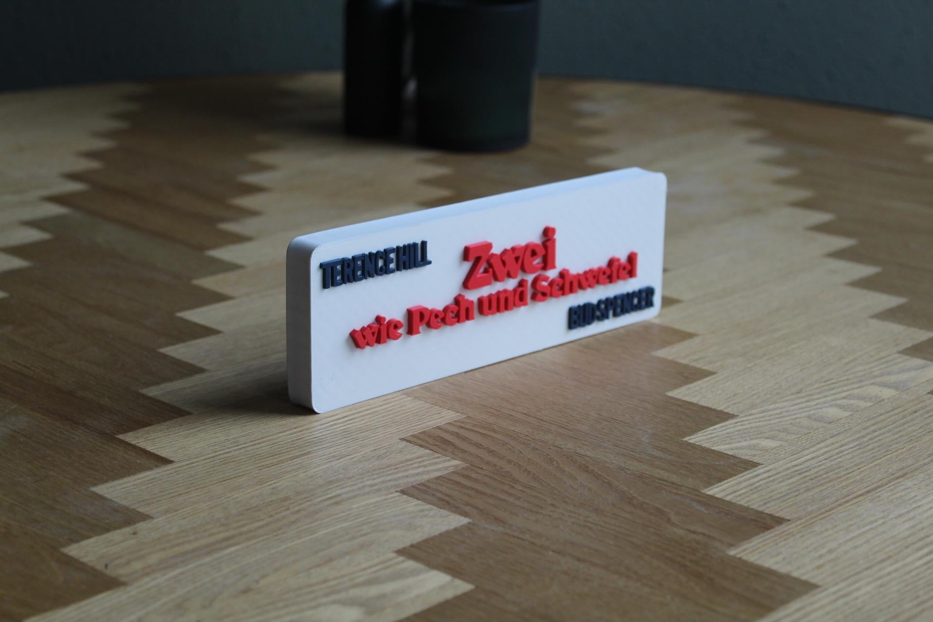 Pech und Schwefel Logo | Terence Hill & Bud Spencer | Kultfilm Deko | 3D Druck Figur