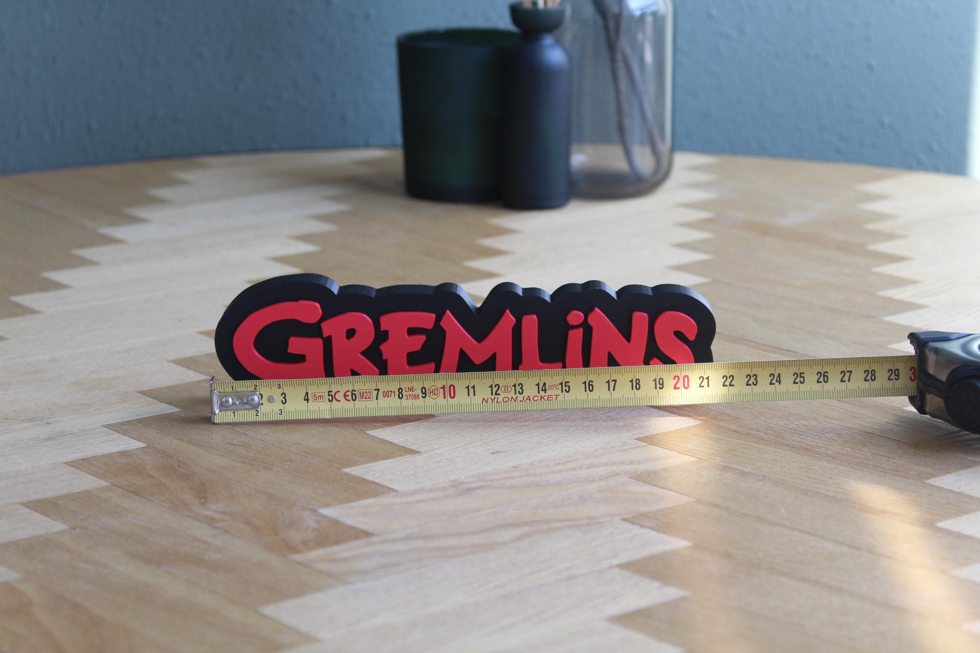 Gremlins Logo | Gizmo | Stripe | Mogwai | Horror-Komödie | 3D Druck Figur
