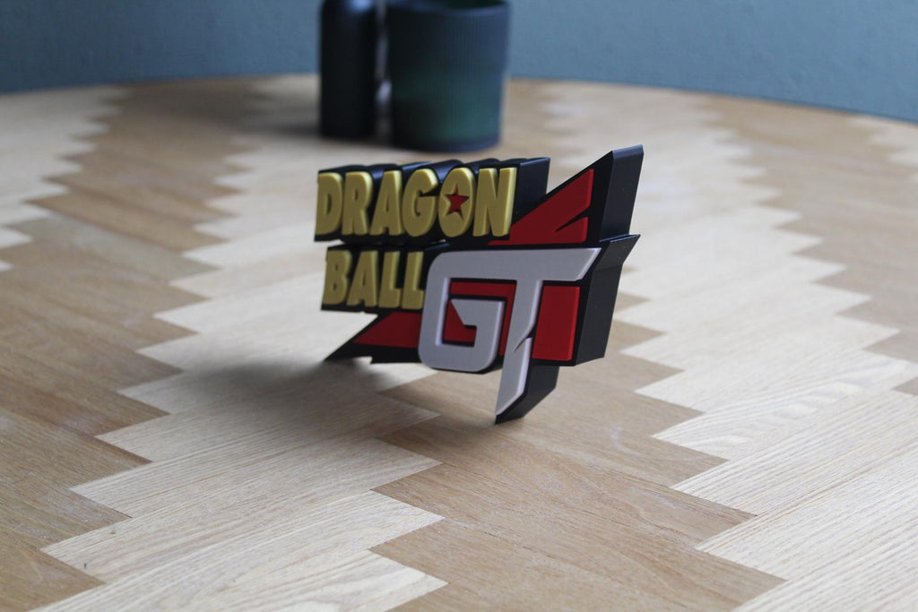 Dragon Ball GT Logo 3D Druck | Super Saiyan Goku | Dragon Ball Fanartikel | DB GT Deko | Anime Sammlung