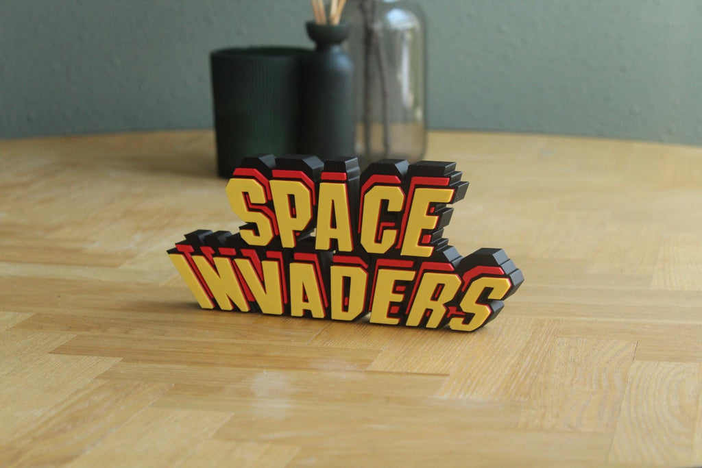 Space Invaders Logo | Computerspiel | Retro Arcade | Klassisches Spiel | 3D Druck Logo