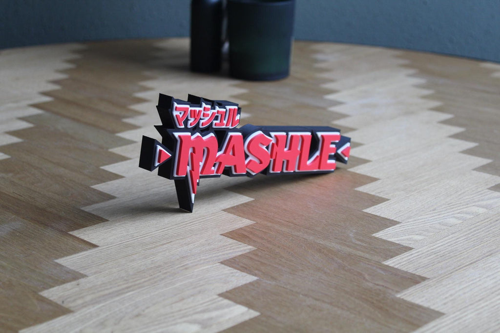 Mashle Logo | 3D Druck Deko | Mash Burnedead, Lance, Finn | Manga Anime 3d Druck Figur