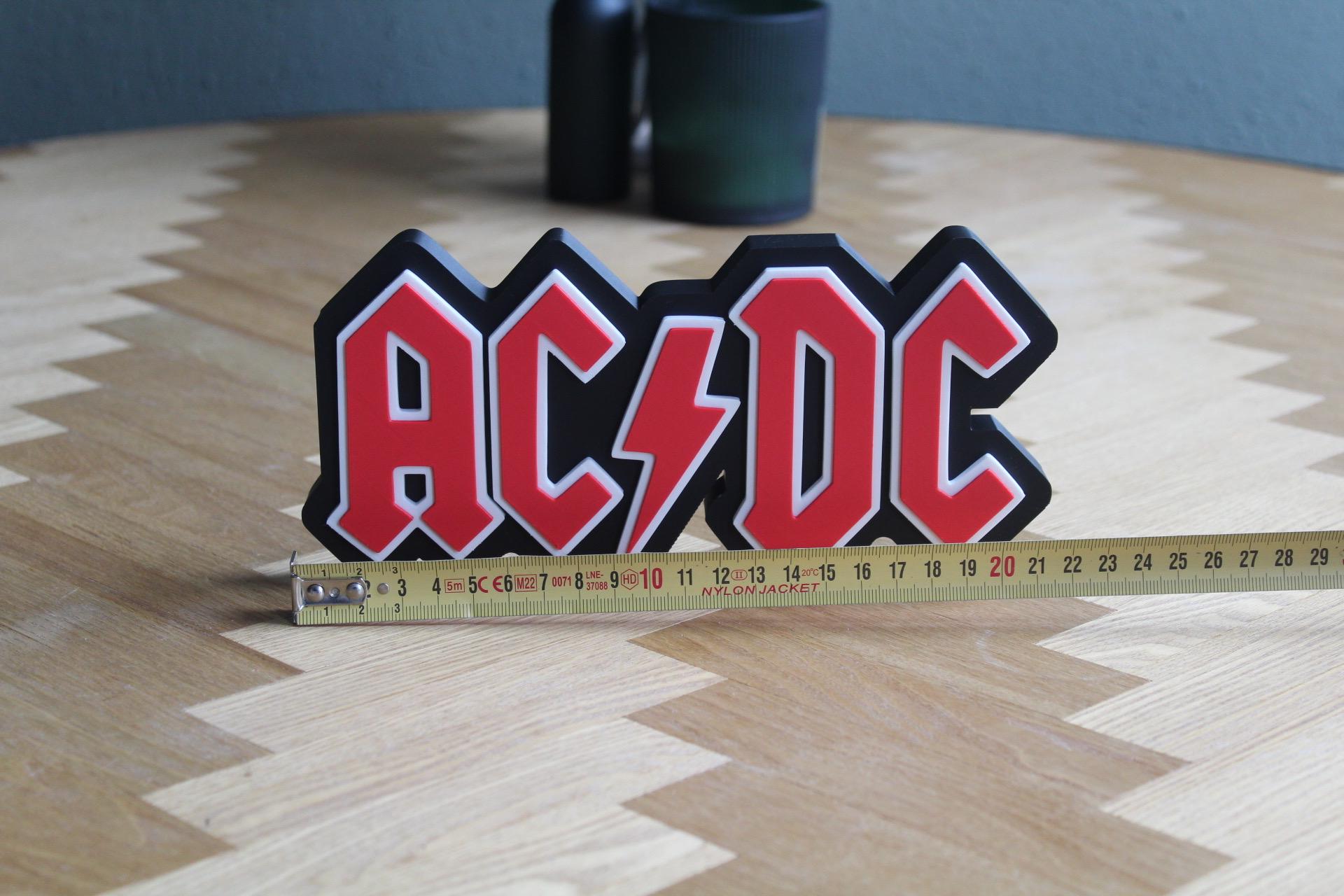 AC/DC Logo 3D Druck | Rock Band Deko | Musik Fanartikel | Geschenk für Rockliebhaber | Rock 'n' Roll Sammlung | Figur Deko Schild