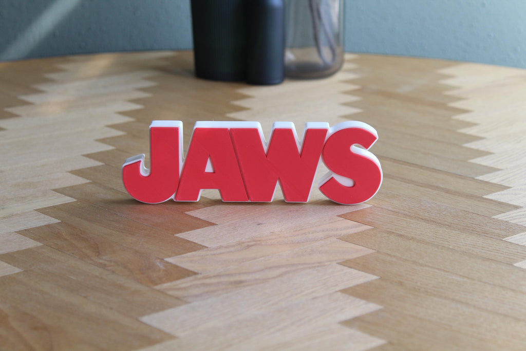 Jaws Logo | Der Weiße Hai | Kultfilm Symbol | Thriller Dekoration | 3D Druck Figur
