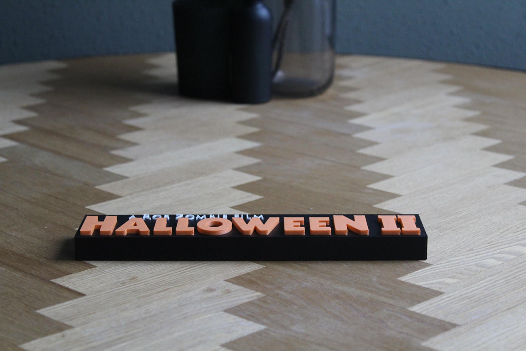 Halloween II Logo | 3D-gedruckte Dekoration | Michael Myers | Rob Zombies Film | Horror-Fanartikel Figur
