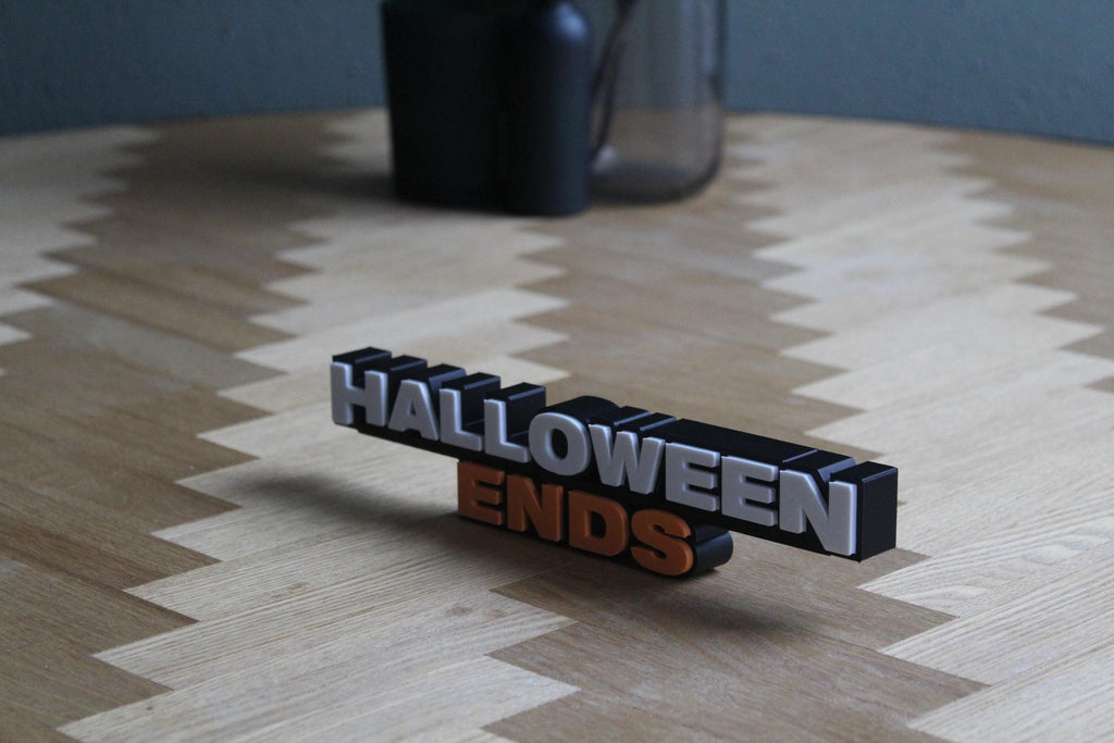 Halloween Ends Logo | 3D-gedruckte Dekoration | Horror-Fanartikel