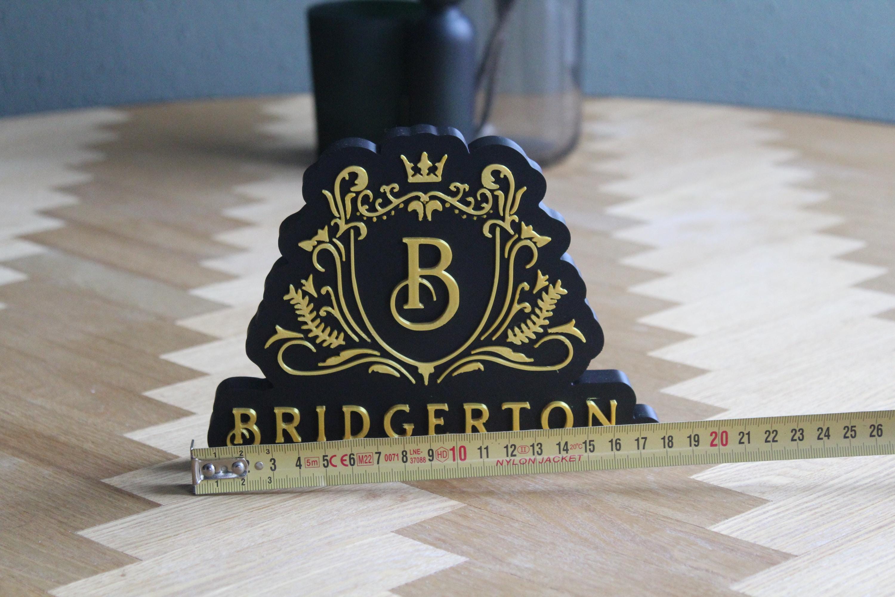 Bridgerton Logo | Regency Dekor | 3D-gedruckte Fanfigur | Historisches Drama | Romantische Serie | Geschenkidee