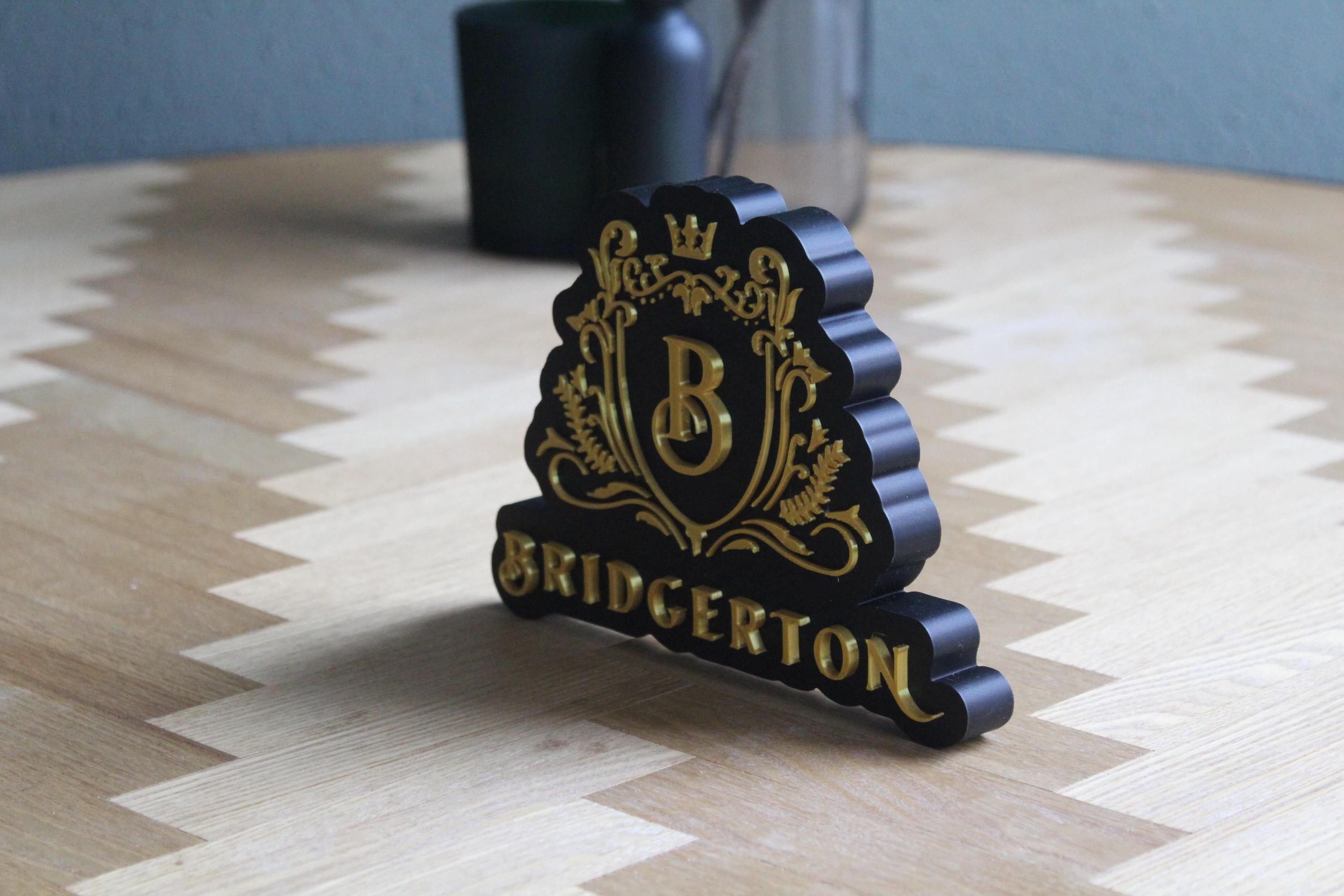 Bridgerton Logo | Regency Dekor | 3D-gedruckte Fanfigur | Historisches Drama | Romantische Serie | Geschenkidee