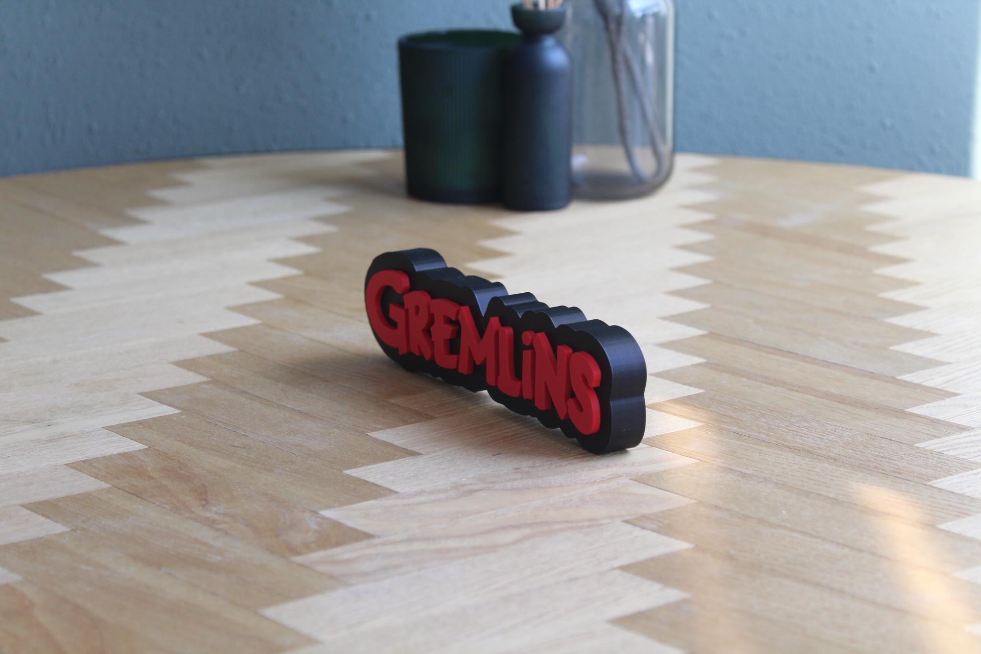 Gremlins Logo | Gizmo | Stripe | Mogwai | Horror-Komödie | 3D Druck Figur