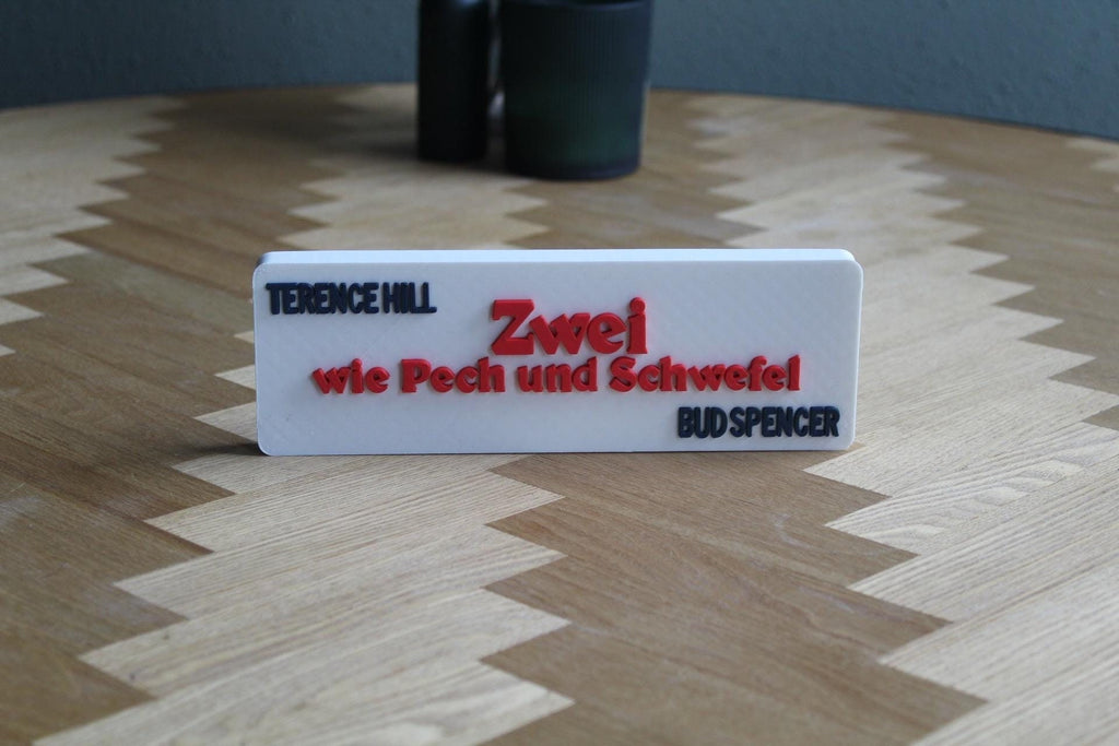 Pech und Schwefel Logo | Terence Hill & Bud Spencer | Kultfilm Deko | 3D Druck Figur