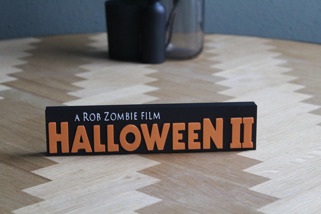 Halloween II Logo | 3D-gedruckte Dekoration | Michael Myers | Rob Zombies Film | Horror-Fanartikel Figur