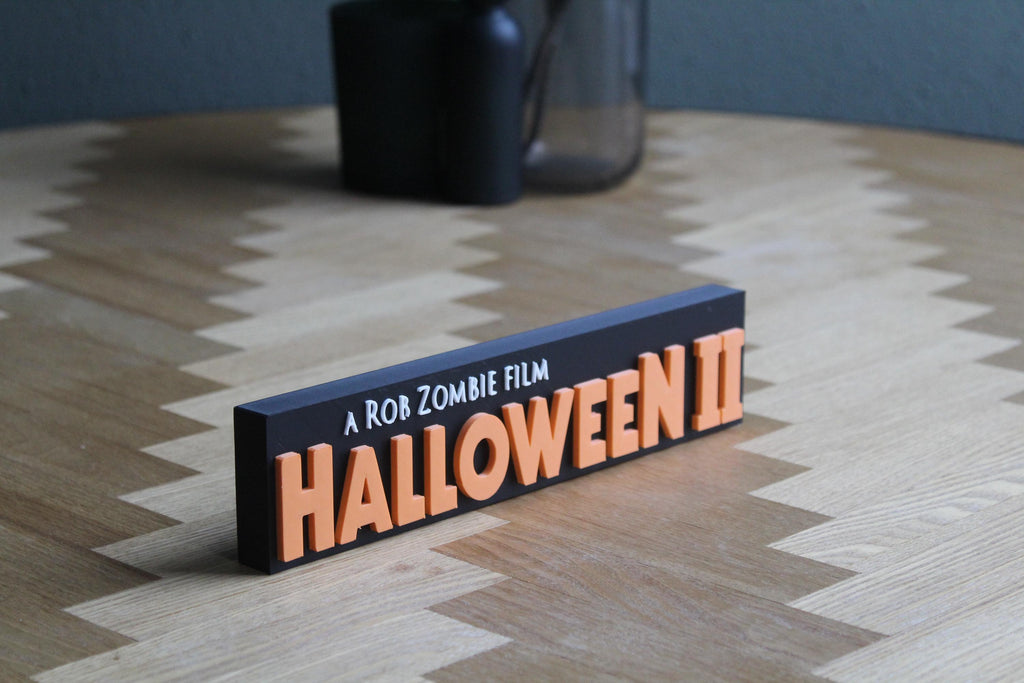 Halloween II Logo | 3D-gedruckte Dekoration | Michael Myers | Rob Zombies Film | Horror-Fanartikel Figur