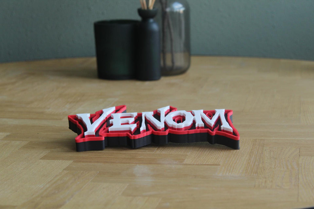 Venom Logo | Eddie Brock | Marvel Antiheld | Comic Kunst | 3D Druck Logo
