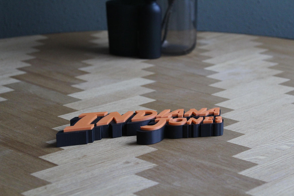 Indiana Jones 3D Druck Logo | Raiders of the Lost Ark | Schild Deko | Film-Klassiker Geschenk