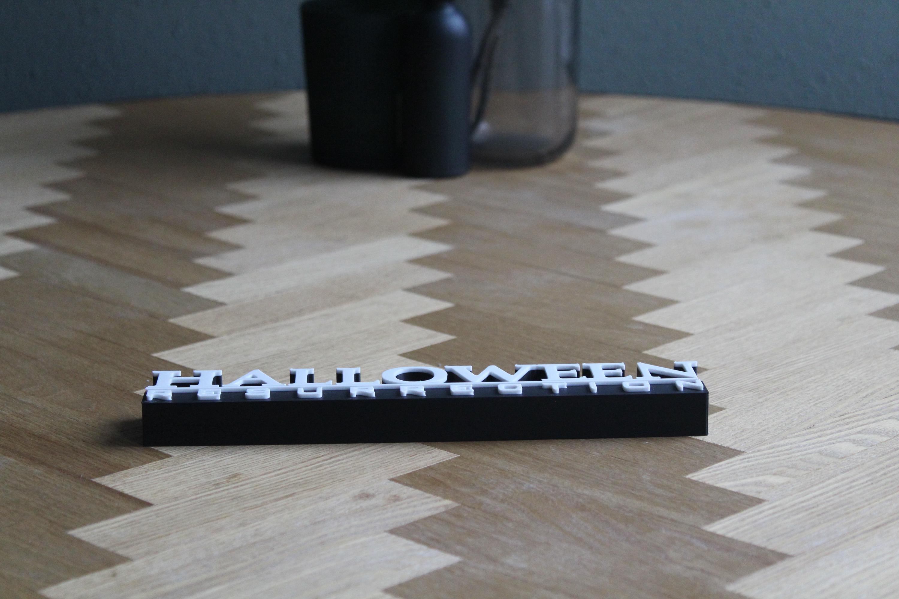 Halloween Resurrection Logo | 3D-gedruckte Dekoration | Michael Myers | Horror-Fanartikel Figur