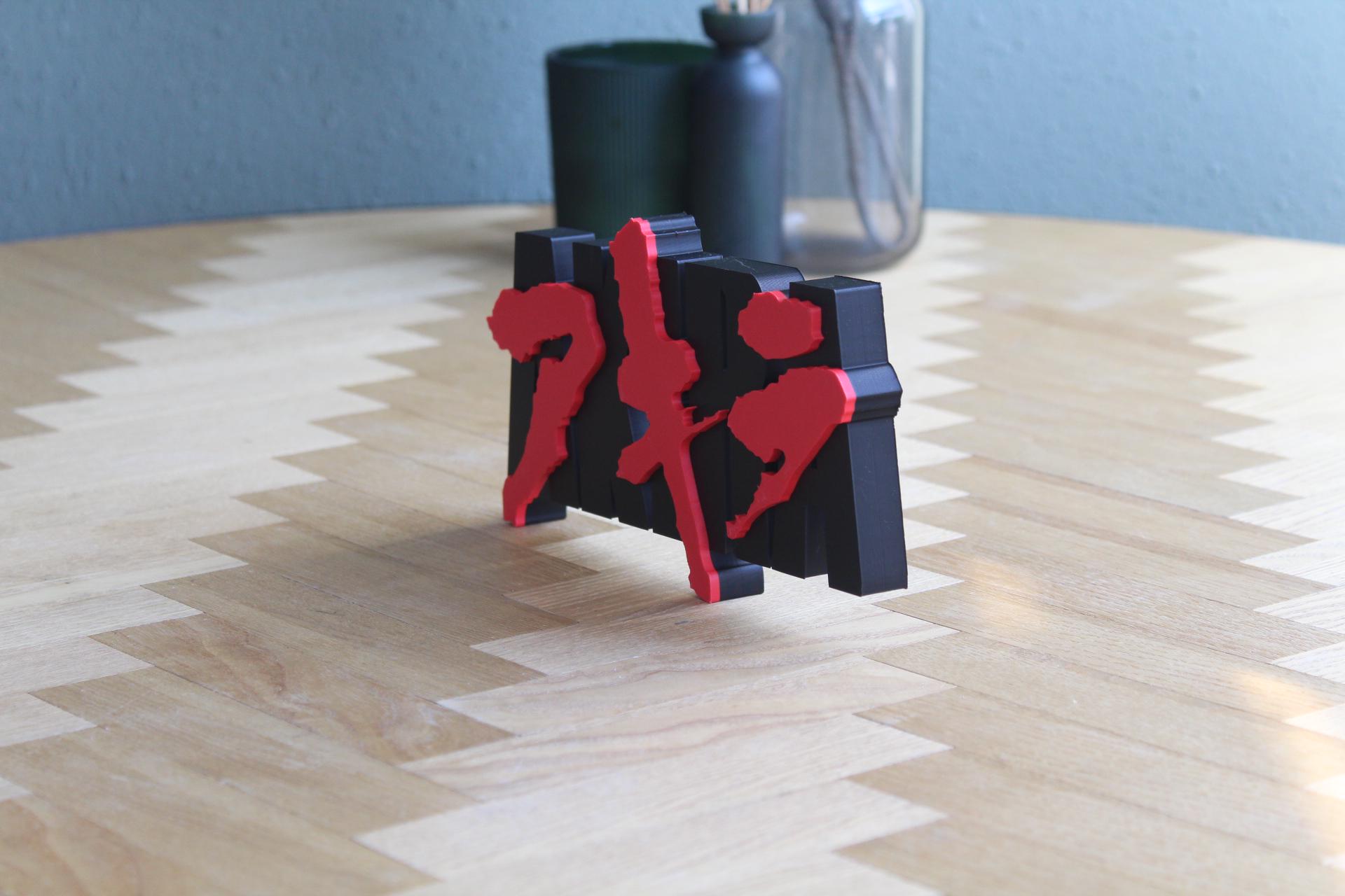 Akira Logo | Kaneda | Tetsuo | Cyberpunk Anime | Manga | 3D Druck Logo