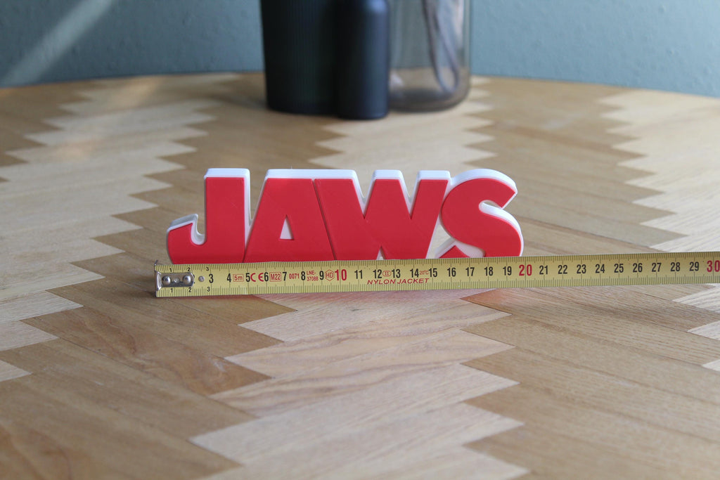 Jaws Logo | Der Weiße Hai | Kultfilm Symbol | Thriller Dekoration | 3D Druck Figur